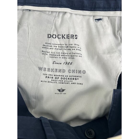 Dockers Womens High Straight Fit Ankle Weekend Chino Pants Blue Cotton Blend 34 - Picture 8 of 16